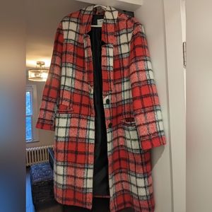Old Navy Oversized Soft-Brushed Plaid Overcoat